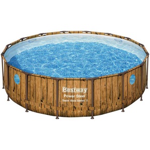 Bestway Pool , Blau, Braun, Weiß , Metall, Kunststoff , 122 cm , Freizeit, Pools und Wasserspaß, Pools