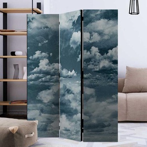 Raumtrenner mit Wolken Motiv Grau und Blau