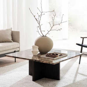 Japandi Wohnzimmer Tisch mit Marmorplatte Braun