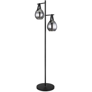 Globo Stehleuchte Diethild , Schwarz , Glas , 30x143 cm , mit Schalter , Innenbeleuchtung, Stehlampen