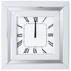 Xora Wanduhr , Silber , Glas , 50x50x5 cm , Dekoration, Uhren, Wanduhren