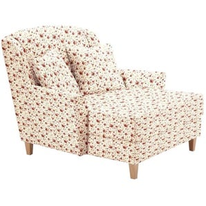 Sessel MAX WINZER Julia Webstoff Baumwollmix, B/H/T: 132 cm x 100 cm x 104 cm, beige Polstersessel Sessel mit naturfarbenen Holzfüßen