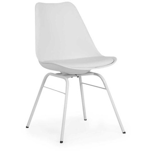 Esszimmer Stühle in Weiß Kunststoff Metallgestell (4er Set)
