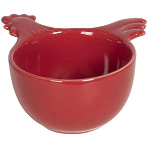 Clayre & Eef Messlöfel 11*11*6 cm Rot Keramik Rund Hahn Messlöffel Messbecher