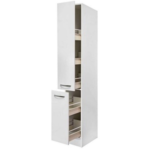 Mid.you Apothekerschrank , Weiß , Metall, Holzwerkstoff , 5 Fächer , 30x200x57 cm , Made in Germany , Küchen, Küchenmöbel, Küchenschränke, Apothekerschränke