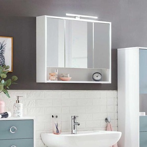 Badezimmerspiegelschrank in Weiß 70 cm breit