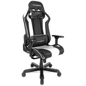 DXRacer Gaming Stuhl K-Serie, OH-KA99-NW weiß, schwarz, schwarz Kunstleder