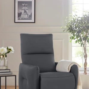Relaxsessel EXXPO - SOFA FASHION Sessel Gr. Kunstleder, Relaxfunktion, B/H/T: 77 cm x 107 cm x 90 cm, grau Sessel