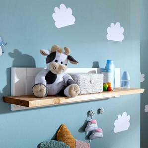 Babyzimmer Wandboard in Weiß und Eichefarben Kiefer Massivholz