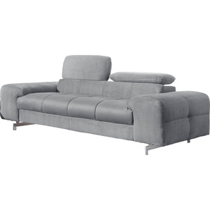 COTTA Polstergarnitur Mailand, Set: bestehend aus 2-Sitzer und Hocker, verchromten Metallfüße