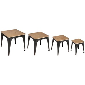 Set aus 4 Tischen „Cierna“, Metall und Holz