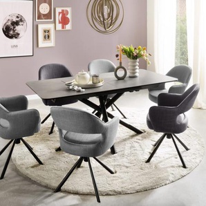 Stuhlgruppe Costello mit ausziehbarer Tischplatte aus Keramik