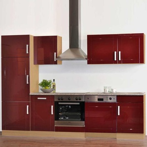 Kücheneinrichtung in Hochglanz Rot (siebenteilig)