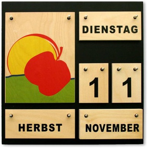 Immerwährender Kalender aus Holz Klare Form classic Dauerkalender