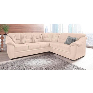 Ecksofa SIT&MORE Sofas Gr. B/H/T: 262 cm x 90 cm x 212 cm, Luxus-Microfaser ALTARA NUBUCK, langer Schenkel links, mit Bettfunktion, beige (natur) Ecksofas Sofas wahlweise mit Bettfunktion, inklusive Federkern, frei im Raum stellbar