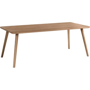 Esstisch WHITEOAK Enrik Tische Gr. B/H/T: 200 cm x 75 cm x 90 cm, beige (eiche, natur geölt) Holz-Esstische Rechteckige Esstische rechteckig Tisch aus massivem Eichenholz in hochwertiger Verarbeitung