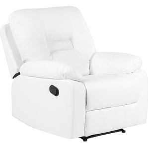 Sessel Weiß Kunstleder verstellbar Wohnzimmer Arbeitszimmer Retro Stil