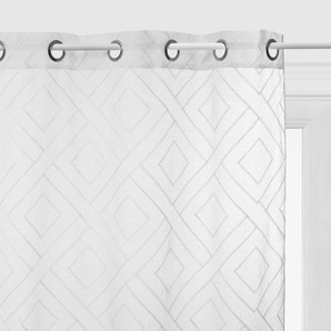 Ösenvorhang hellgrau Fenstervorhang mit dekorativen geometrischen Mustern - 240 x 140 cm