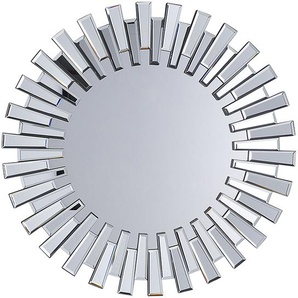 Wandspiegel Silbern ø 70 cm aus Glas MDF-Platte Rund Modern