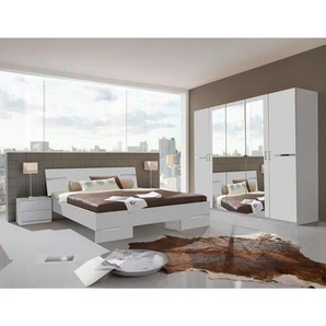 Mid.you Schlafzimmer , Holz, Glas , 3 Fächer , 180x200 cm , Made in Germany, BQ - Bündnis für Qualität, DIN EN ISO 9001 , Schlafzimmer, Komplette Schlafzimmer