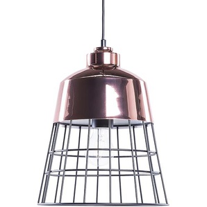 Hängeleuchte Kupfer Metall Schirm in Glockenform mit Gitter in Schwarz Glühbirnen-Optik Industrie Stil