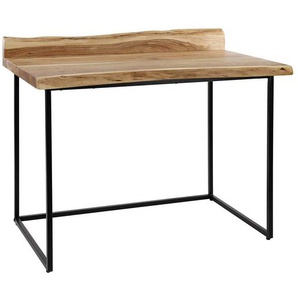 Schreibtisch aus Akazie Massivholz und Stahl natürlicher Baumkante