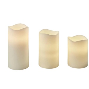 LED-Kerzen, 3er-Set - beige - Kunststoff, Wachs - 27,3 cm - 16,2 cm - 8,5 cm | Möbel Kraft