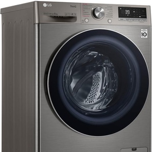 A (A bis G) LG Waschmaschine Waschmaschinen TurboWash - Waschen in nur 39 Minuten , silberfarben Frontlader