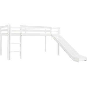 Kinderhochbett-Rahmen mit Rutsche &amp; Leiter Kiefernholz 97x208cm