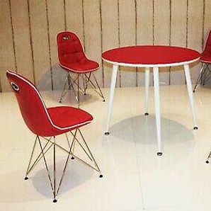 Tischgruppe Rot Weiß Essgruppe Esszimmergruppe Schalenstuhl Modern Design A8