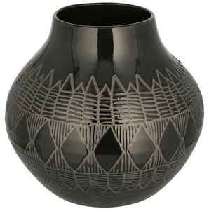 Vase - schwarz - Steingut - 36 cm - [41.0] | Möbel Kraft