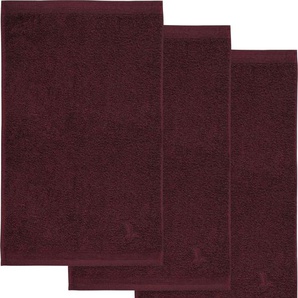 Gästehandtuch MÖVE Superwuschel Handtücher Gr. B/L: 30 cm x 50 cm (3 St.), rot (burgundy) Handtücher Badetücher in kräftigen Farben