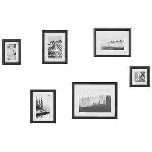 Fotos 6er Set mit schwarzen Rahmen MDF Acrylglas Landschaftsmotiv Wandbild Bilderrahmen Collage Minimalistisch Wohnzimmer Wanddekoration