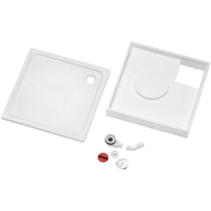 FOND Duschwanne Set Quadratische Duschwanne, quadratisch, Sanitäracryl, 3-St., 800x800/30 mm