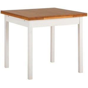 Esstisch HOME AFFAIRE Tische Gr. B/H/T: 80 cm x 74,5 cm x 80 cm, Einlegeplatten, gelb (weiß, honigfarben) Esstische rechteckig Tisch Home affaire, Breite 80cm, mit Auszugsfunktion