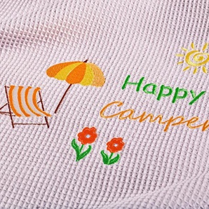 Wohndecke »Happy Camper«, Kneer, aus Waffelpiqué mit Stickerei, auch als Tagesdecke einsetzbar
