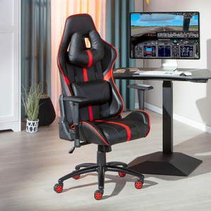 Gaming-Stuhl INOSIGN Stühle Gr. B/H/T: 70 cm x 127 cm x 70 cm, Kunstleder, rot (schwarz, rot) Gaming-Stuhl Gamingstühle Stühle