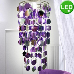 Design Led Decken Pendel Hänge Lampe Leuchte Chrom Purple Beleuchtung Ess Zimmer
