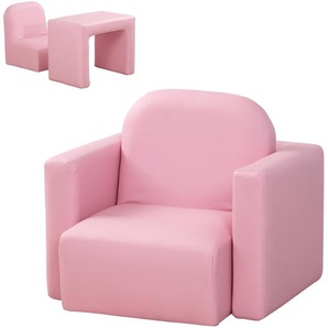 HOMCOM 2-in-1-Kindersofa Tisch und Stuhl Mini-Sessel für Kinder von 3 Jahre Rosa
