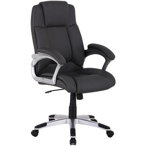 Carryhome Chefsessel , Grau, Silber , Metall, Kunststoff, Textil , Drehkreuz , 65x109-119x65 cm , Arbeitszimmer, Bürostühle, Drehstühle