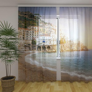 Gardinen & Vorhänge aus Chiffon transparent. Fotogardinen 3D Beautiful Amalfi Coast