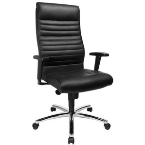 Chefsessel , Schwarz , Leder , Echtleder , Rindleder , Uni , Drehkreuz , 52x110-120x48 cm , Made in Germany , Wippfunktion, Wippmechanik mit Härtegradeinstellung, Sitzfläche 360° drehbar , Arbeitszimmer, Bürostühle, Drehstühle