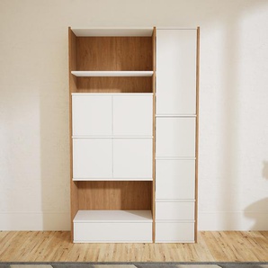 Aktenschrank Weiß - Büroschrank: Schubladen in Weiß & Türen in Weiß - Hochwertige Materialien - 115 x 195 x 34 cm, Modular