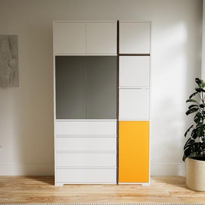 Aktenschrank Weiß - Büroschrank: Schubladen in Weiß & Türen in Weiß - Hochwertige Materialien - 115 x 196 x 34 cm, Modular