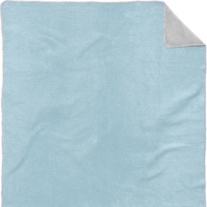 Wohndecke BIBERNA Katrin Wohndecken Gr. B/L: 150 cm x 200 cm, blau Fleecedecken wohlig warme Doubleface Decke mit Häkeleinfassung