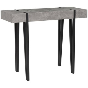 Konsolentisch Grau Schwarz 40 x 100 cm MDF Tischplatte Metallgestell Betonoptik Rechteckig Industriell