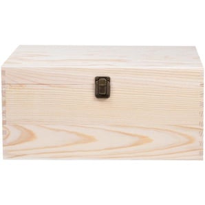 Alsino Holzbox mit Deckel Holzkiste Aufbewahrungsbox Deko Holz-Kiste Naturholz Unbehandelt