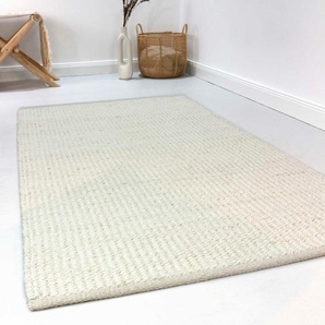 Wollteppich ESPRIT Gobi Teppiche Gr. B/L: 160 cm x 230 cm, 10 mm, 1 St., weiß Esszimmerteppiche Jute und Wolle für ein warmes Raumklima, handgewebt, Esprit Kollektion