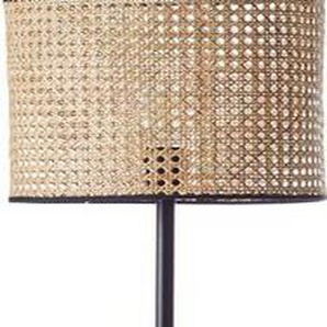 Brilliant Leuchten Stehlampe WILEY, ohne Leuchtmittel, 154 cm Höhe, Ø 30 cm, 1 x E27, Metall/Rattan, holz hell/schwarz