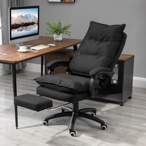Vinsetto Bürostuhl mit Massagefunktion, höhenverstellbarer, Nylon, Schwarz, 70 x 62 x 120-130 cm